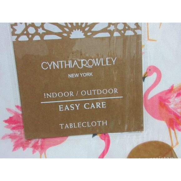 Cynthia Rowley Tablecloth Easy Care Pink Flamingo Indoor/Outdoor 60"x120" - Picture 5 of 6